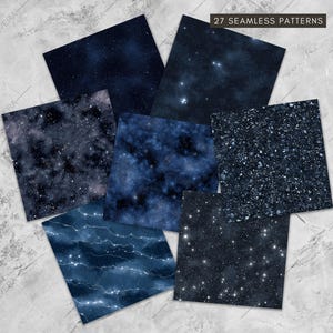 Seamless Dark Galaxy Abstract Patterns