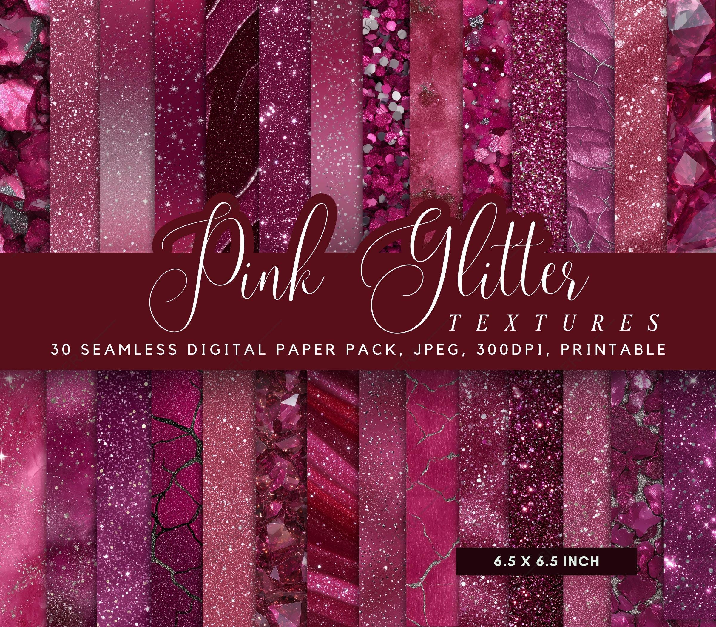 30 Seamless Pink Glitter Digital Paper Bundle, Blush Pink Marble ...