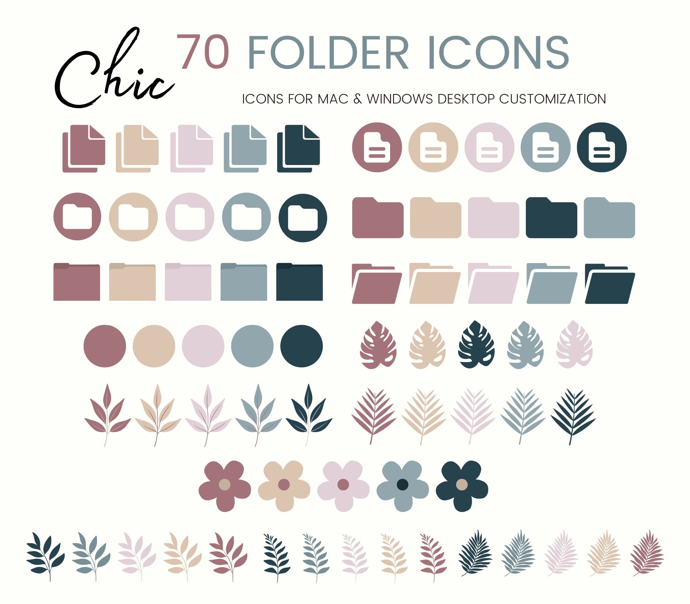 Chic File Icon 70 Chic Desktop Folder Icons for Mac, Windows | Cute PC Icons | Chic ...