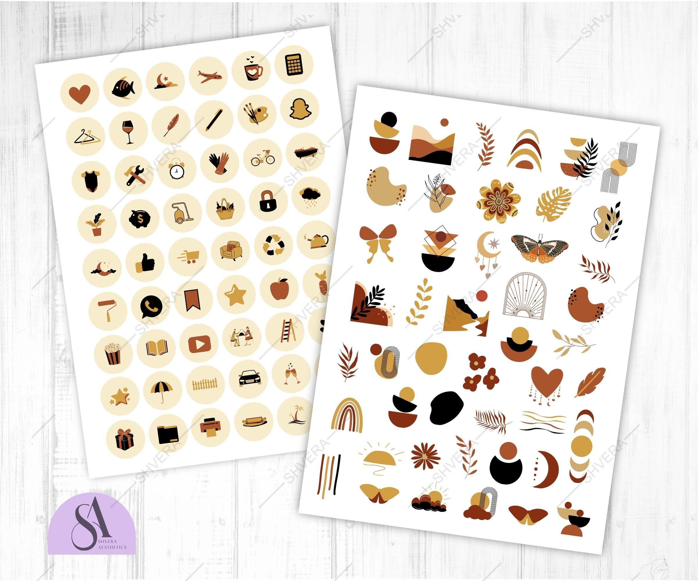 650 Boho Vibe Digital Stickers Bundle for Goodnotes, PNG Stickers, Pre ...