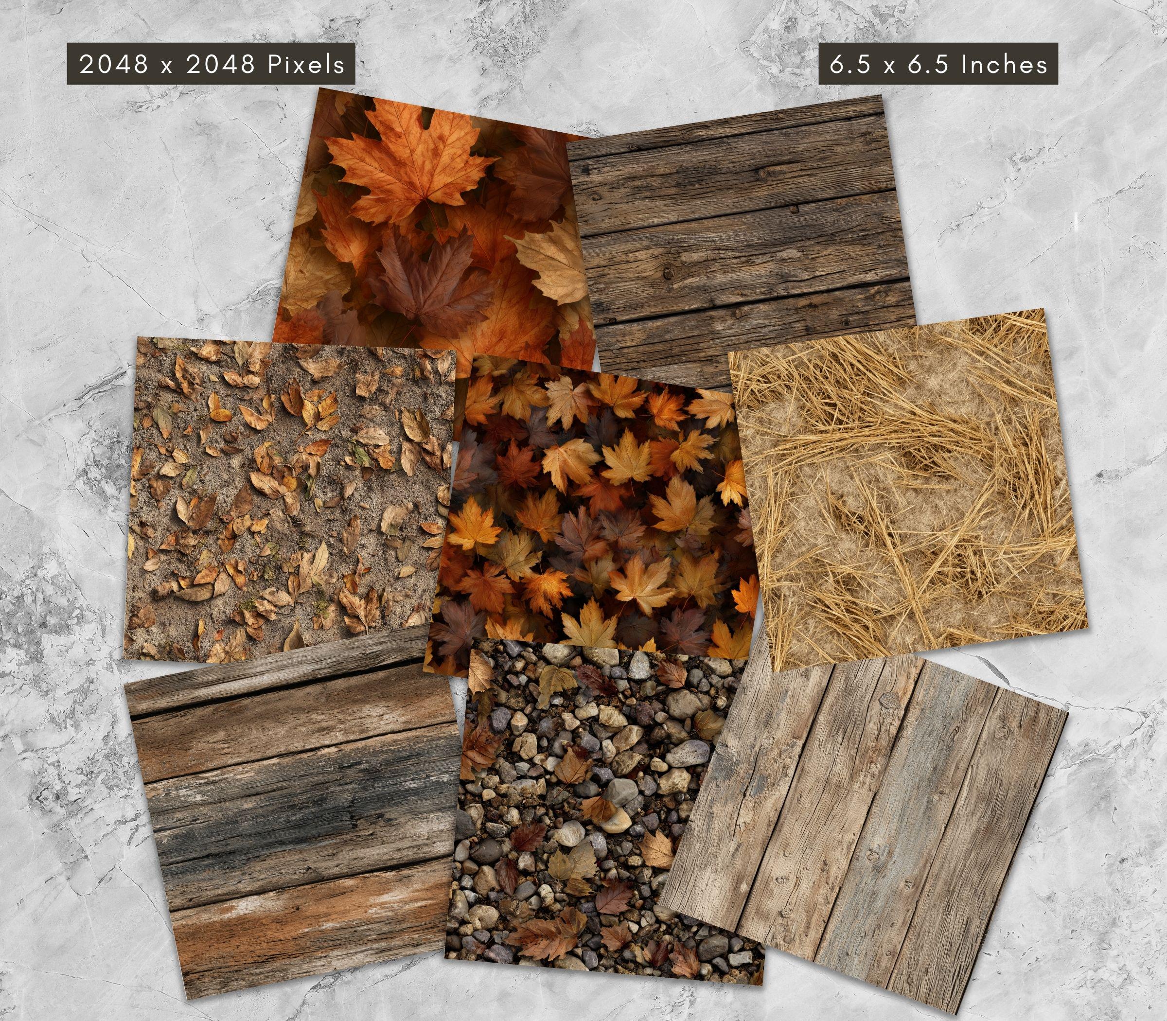 33 Seamless Fall Leaves Digital Paper Bundle, Printable Autumn Forest ...