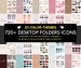 720+ BUNDLE Desktop Icons in 20 Colors with 20 Free Wallpapers Organizers for MAC & WINDOWS | Circle, Folder, File Icons, Digital Downloads 