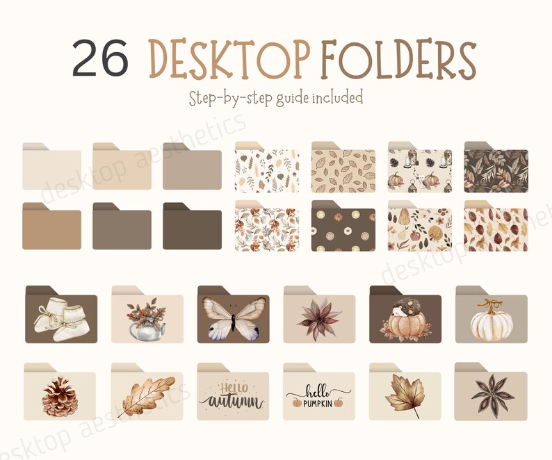 38 Cozy Autumn Desktop Folder Icons Fall Aesthetic Icons Etsy