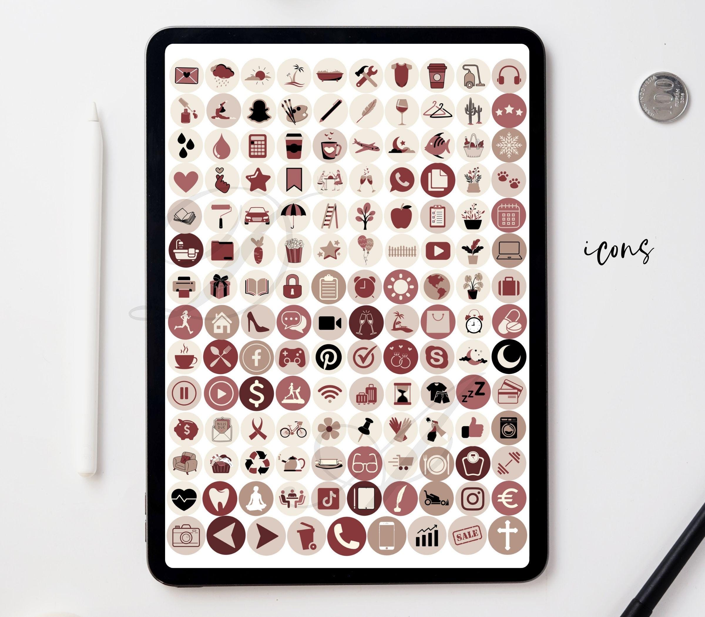 1200 Everyday Boho Winter Digital Stickers Bundle for Goodnotes, PNG ...