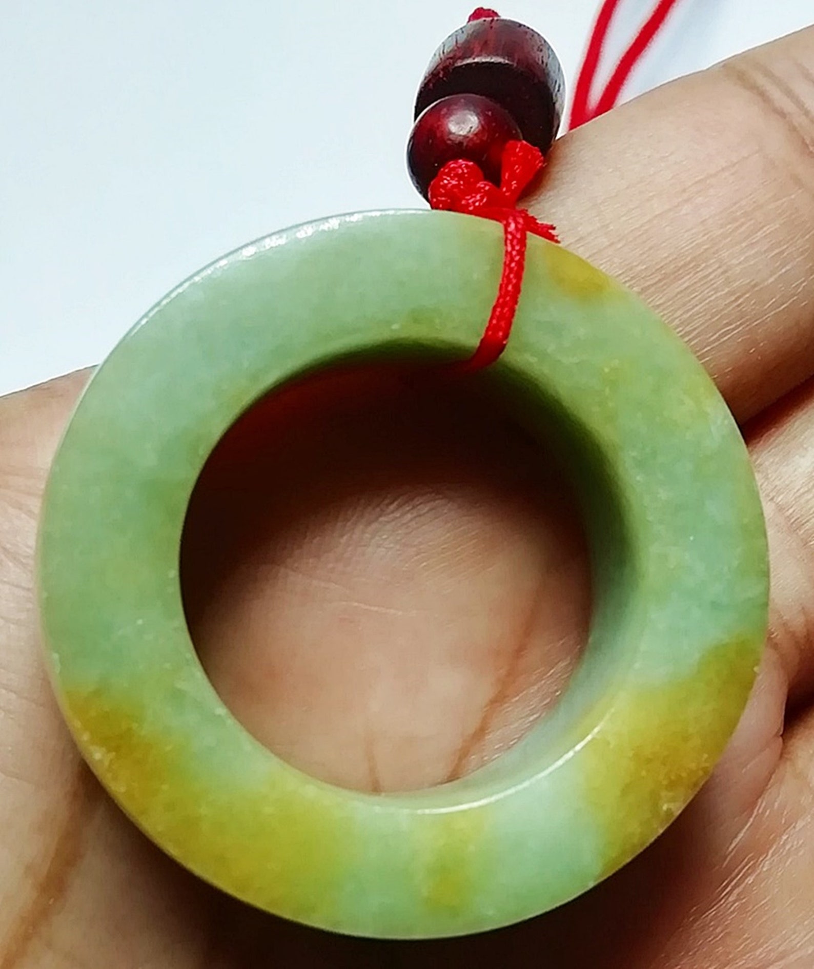 Pendant Hollow Jade Necklace Rope Jadeite Natural Burmese Etsy