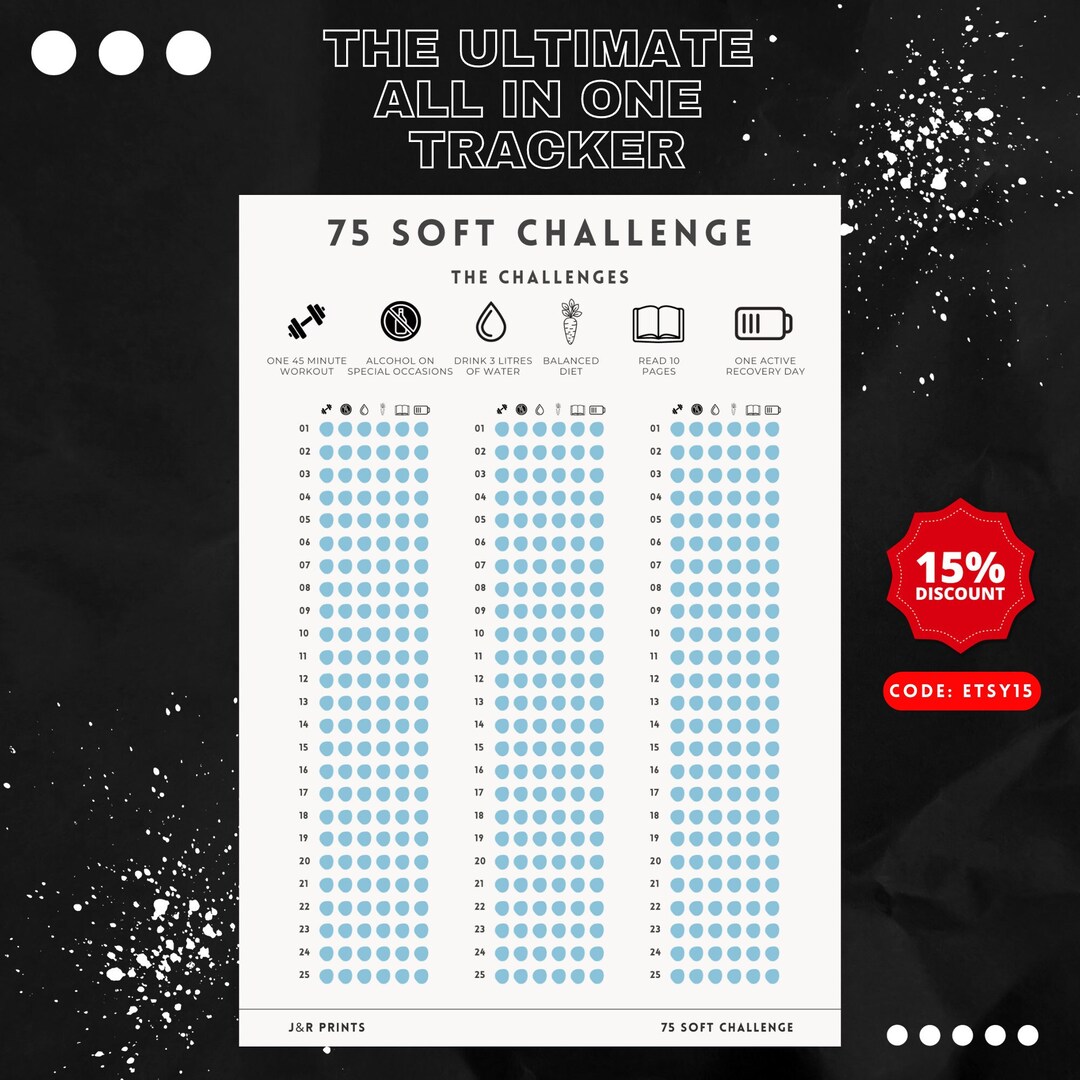75 Soft Challenge Tracker - Etsy