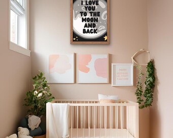 Te amo hasta la luna y más allá - Impresión digital de arte mural