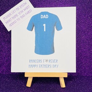 Rangers football Carte de la fête des pères/Rangers carte personnalisée de la fête des pères/Rangers carte de fête des pères/rangers carte de football personnalisée