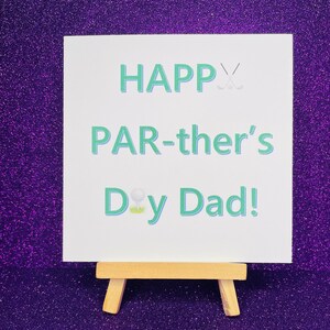 Carta per il Fathers Day personalizzata di golf / Happy Par-thers Day Golf card / golf club e golf ball card / Happy Parthers day / Golf father's day card