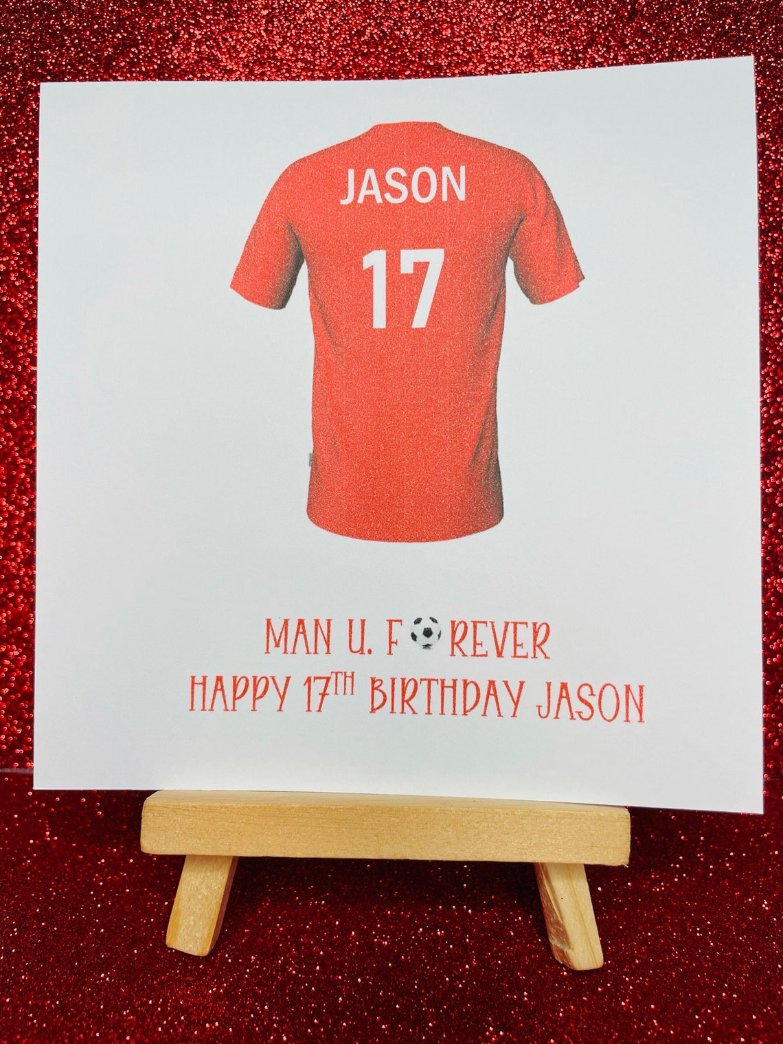 Manchester Utd Personalised Football Birthday Card/man U - Etsy