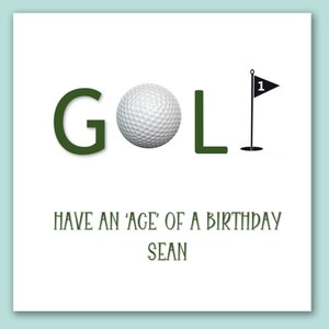 Cartão de aniversário de golfe/cartão de aniversário personalizado para amantes de golfe/cartão de ace de golfe/bola de golfe e cartão marcador de buraco/cartão de recuperação de golfe