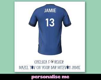 Personalised Chelsea Football Bar Mitzvah Card