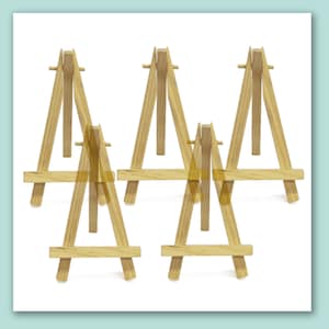 Mini-Holz-Staffeleien x 5, Hochzeitsdekorationen x 5, 5 x Tischdekoration, Tischnummern für Hochzeiten, Party-Tischnummern, rustikale Hochzeiten