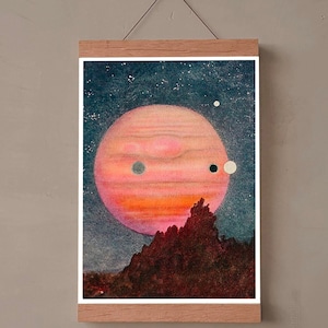 Vintage Print Astronomy Poster Vintage Retro Wall Decoration “The Planet Jupiter” Wall Decoration Planets Gift Idea