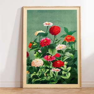 Vintage print colorful flowers poster art print floral wall decoration wall decoration botanical illustration gift idea