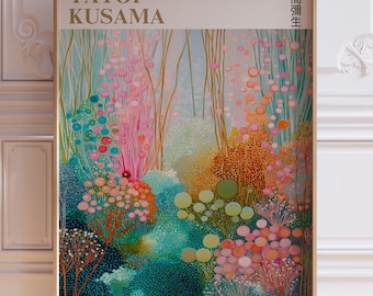 Yayoi Kusama Poster Digital Download Botanical Art Print Japanese Wall Decoration Underwater Illustration Modern Art Instant Download