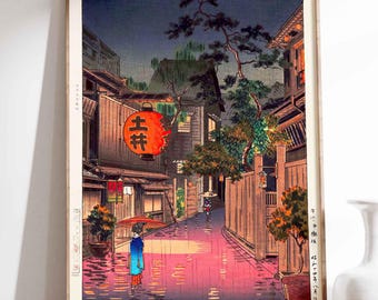 Vintage Print Evening at Ushigome Tsuchiya Koitsu Japan Poster Ukiyo-e Wall Decoration Wall Art Japanese Illustration Gift Idea