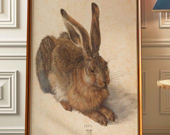 アルブレヒト・デューラー作「若い野ウサギ」1502年～複製版画～動物