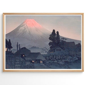 Vintage print Mount Fuji from Mizukubo Japan poster Hiroaki Takahashi wall decoration wall decoration Japanese illustration gift idea