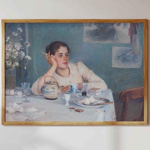 Day Dreamer After Breakfast Elin Danielson-Gambogi Vintage Art Print Fine Art Poster Scandinavian Painting Wall Art Antique Wall Decoration