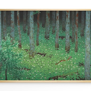Wald Vintage Print Japan Poster Mori Forest Bokuyo asiatische Landschaft Reproduktion japanische Kunst Wandschmuck Wanddekoration