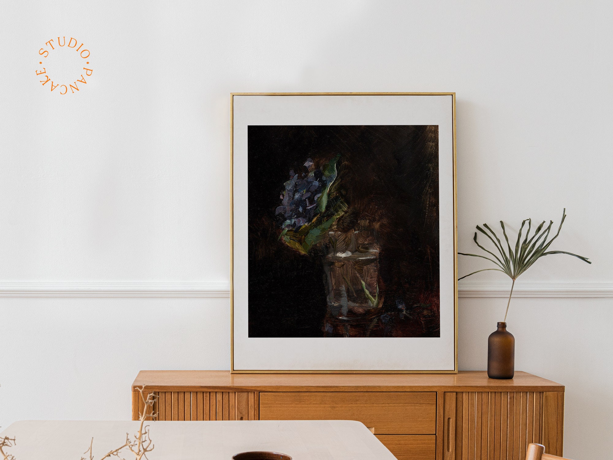 Moody Vintage Flower Print | Dark Floral Still Life Oil Painting ...