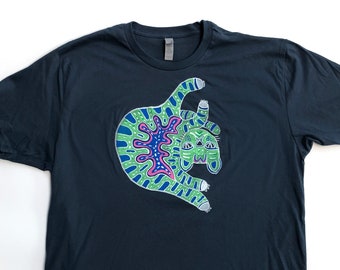 Moody Aztec Cat T-Shirt L / Hand Illustrated Design