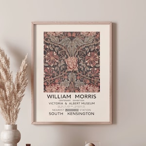 William Morris Exhibition Poster - Textile Wall Art - Floral Textile Print - Home Decor - Mid Century Modern - Physical Poster