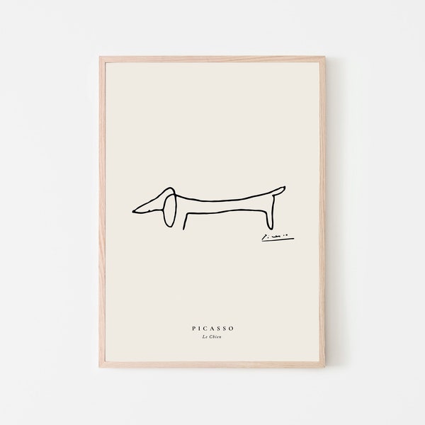 PABLO PICASSO | Picasso Dog Poster | abstract sketch | Dachshund wall art | Picasso Art | Dog wall art