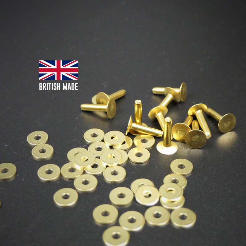 Brass Rivet & Burr Saddlers Rivets UK Made Solid Brass Etsy