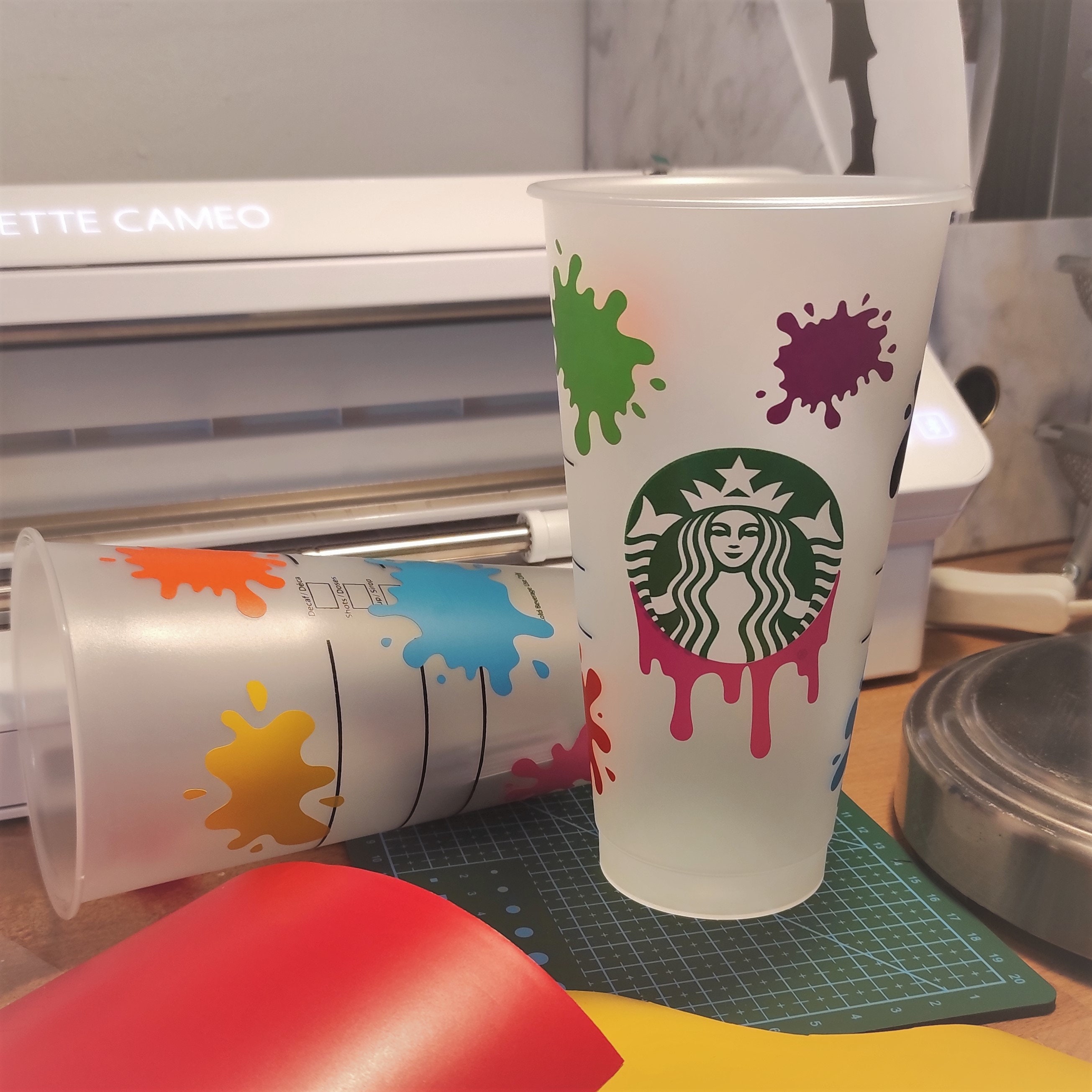 Starbucks Cup UK Cold Cup Paint Splat Best Friend Gift Etsy