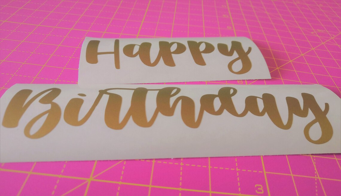 Happy Birthday Name Sticker Personalised Birthday Vinyl Etsy UK