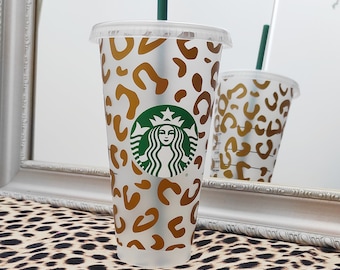 Starbucks Personalised Cup UK | Leopard Print | Huge Range of Designs | Best Friend Gift | Cold Coffee Cup | Birthday Present | Summer 2026