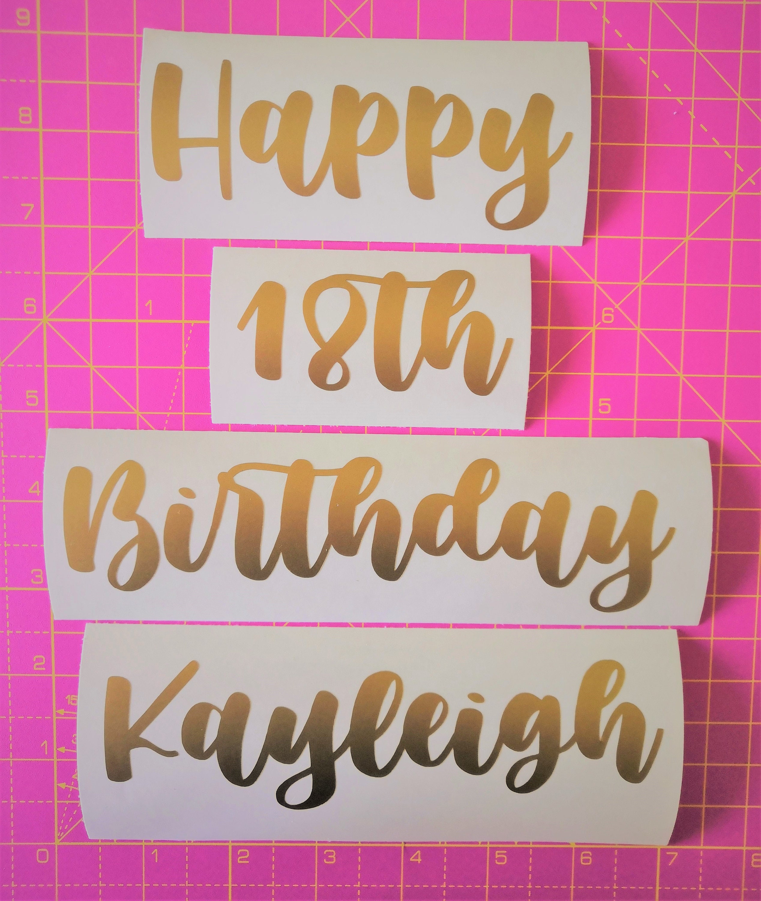 Happy Birthday Name Sticker Personalised Birthday Vinyl | Etsy