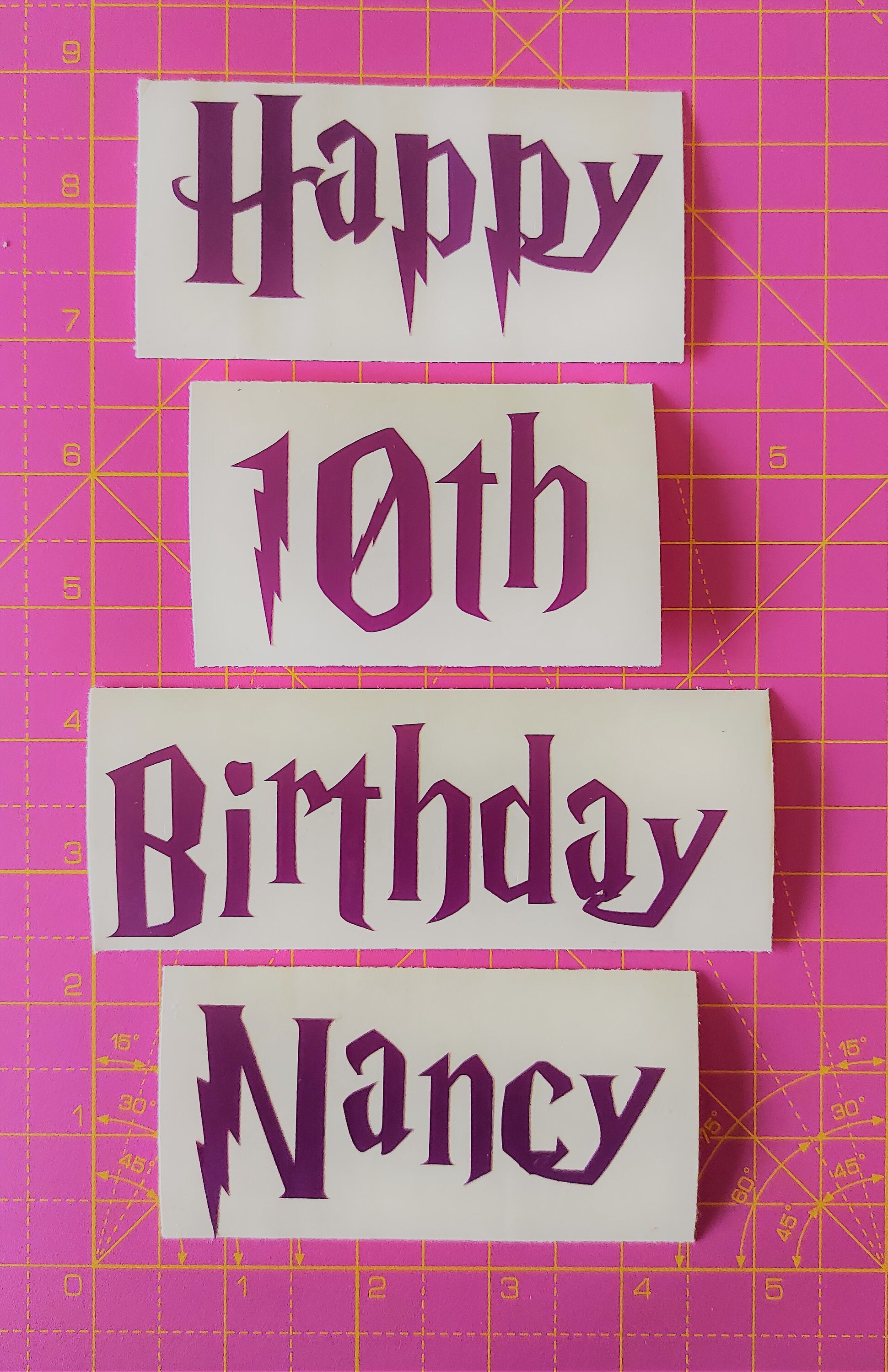 Happy Birthday Name Sticker Personalised Birthday Vinyl Etsy UK