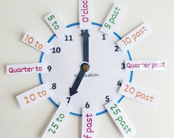 Circle Clock with velcro attachments | Learn to tell the time with velcro attachments | Fun and educational | Telling the time.