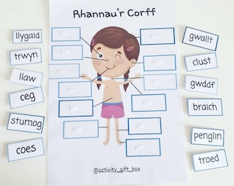 A4 WELSH Girl Velcro Learning Resources WELSH (girl image)