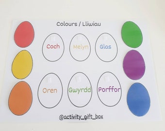 A4 Welsh Velcro Colours | Welsh Learning Resources | Early Years | Lliwiau