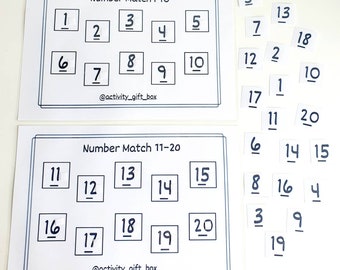 A4 Velcro Numbers 1-20 | Number Match  Learning Resource for Early Years Children | Number Recognition | Black and White Resource