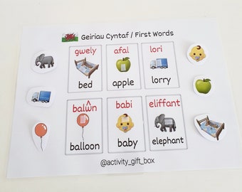 A4 WELSH Velcro First Words | My First Words | Key Words | Early Years  | Learning Resources | Wales | Welsh Words.