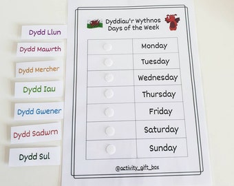 A4 WELSH Velcro Days of the Week | Welsh Learner | Velcro Learning Resources