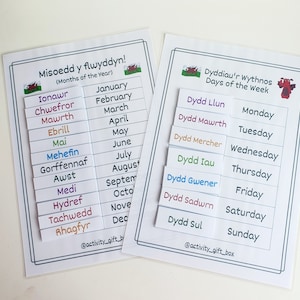 WELSH Fun Size | Days of the week and months of the year | Small WELSH Resources | Learning Activity | Wales