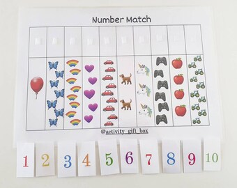 A4 Velcro Number Ordering Learning Resource number recognition counting objects Laminated Learning games children boy girl