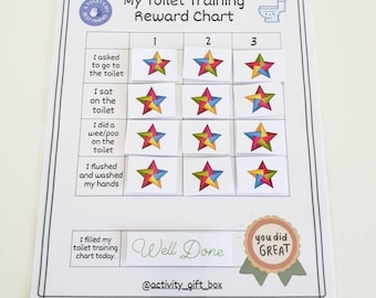 Toilet Training Reward Chart Potty Training boys and girls wash hands Velcro Reward Chart