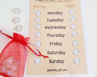 A4 Teeth Brushing Chart | Reward Chart | Clean Teeth | Good Hygiene | Brush your Teeth | Boys and Girls