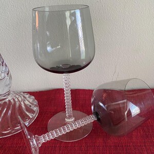 Set of 2 MCM Fostoria Water/Wine Glasses/PRECEDENCE GRAY/6108/Replacement