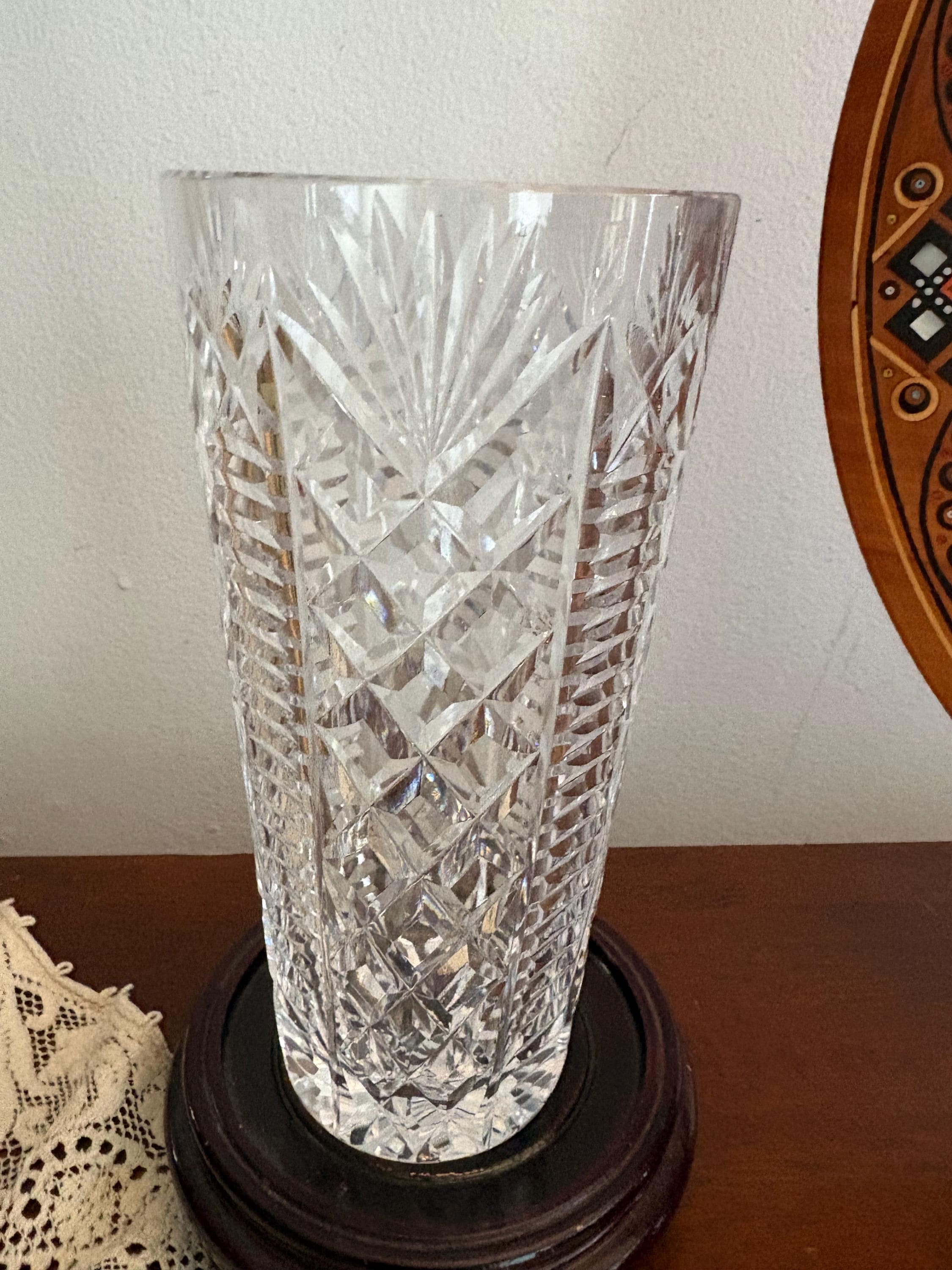 8 Inch Crystal Flower Vase - Etsy