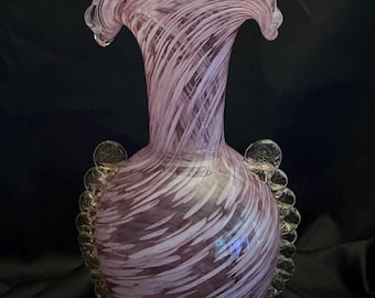 Murano venetiansk rosa virvelglasvas