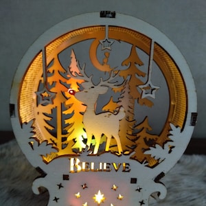 Christmas light Rudolph  / laser /cut files / svg /dxf /ai /lbrn/ files included/ Digital download