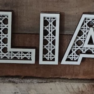 Rotan alfabet 2 laag laser klaar bestand svg lbrn dfx ai-bestanden opgenomen